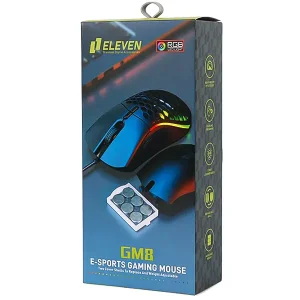 ماوس مخصوص بازی ایلون Eleven مدل GM8 (با دو قاب قابل تعویض و قابلیت تنظیم وزن) 4