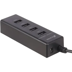 هاب 4 پورت USB 2.0 ایلون مدل H201 کابل 1.2 متری با ورودی آداپتور 2