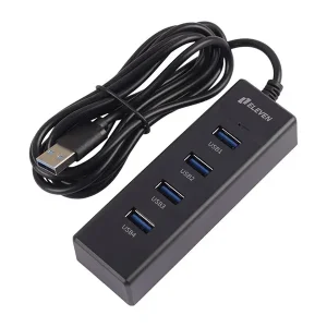 هاب 4 پورت USB 2.0 ایلون مدل H201 کابل 1.2 متری با ورودی آداپتور 3
