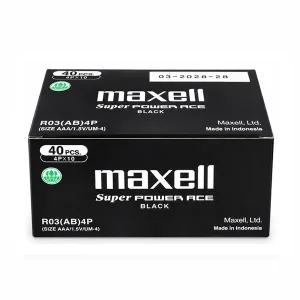 باتری نیم‌قلمی مکسل (Maxell) مدل Super Power Ace Black - بسته ۴ عددی 2