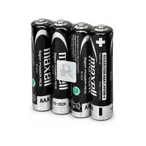 باتری نیم‌قلمی مکسل (Maxell) مدل Super Power Ace Black - بسته ۴ عددی