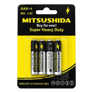 باتری نیم‌قلمی میتسوشیدا (Mitsushida) مدل Super Heavy Duty بسته ۴ عددی