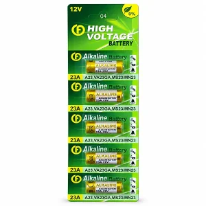 باتری ریموتی ۱۲ ولت ۲۳A برند High Voltage - بسته ۵ عددی