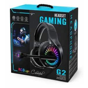 هدست گیمینگ باسیم مدل G2 با نورپردازی RGB چرخان و صدای فراگیر 4D استریو 2