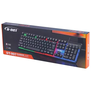 کیبورد گیمینگ با سیم دی نت مدل D-net DT-997 با نورپردازی RGB 4