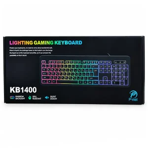 کیبورد گیمینگ باسیم پی نت مدل P-net KB-1400 با نورپردازی RGB 4
