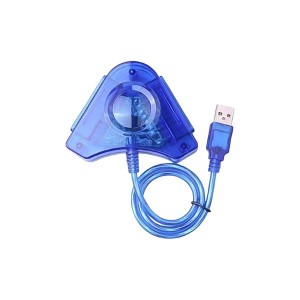 مبدل دسته پلی استیشن به کامپیوتر دو پورت آبی مدل PU-301 (تبدیل PS2 به USB)