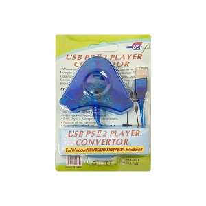 مبدل دسته پلی استیشن به کامپیوتر دو پورت آبی مدل PU-301 (تبدیل PS2 به USB)3
