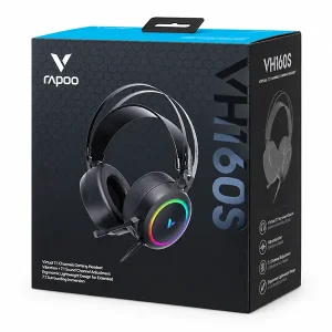 هدست گیمینگ رپو مدل VH160S با صدای فراگیر مجازی ۷.۱ کاناله، موتور ویبره و نورپردازی RGB