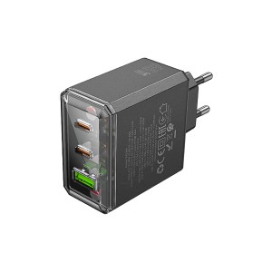 شارژر دیواری فست شارژ ۶۵ وات بروفون مدل BAS34A مجهز به تکنولوژی GaN و ۳ پورت خروجی Type-C و USB2
