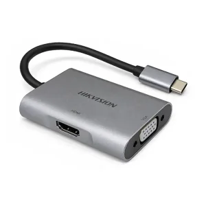 تبدیل تایپ سی به HDMI و VGA هایک ویژن HIKVISION مدل DS-1DS04 اورجینال