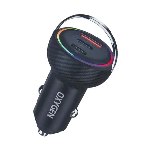 شارژر فندکی ۶۰ وات اکسیژن (Oxygen) مدل AC-14 (3 پورت فست شارژ - 2PD + QC3.0)