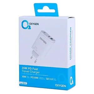 شارژر دیواری ۳۵ وات اکسیژن (Oxygen) مدل CH-3 (دو پورت PD + QC3.0)3