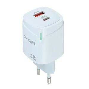 شارژر دیواری ۳۵ وات اکسیژن (Oxygen) مدل CH-7 (دو پورت PD + QC3.0)