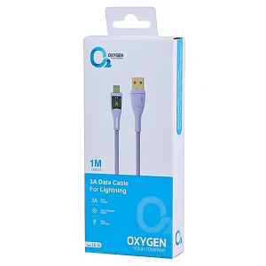 کابل تبدیل USB به لایتنینگ اکسیژن (Oxygen) مدل LX-24 جریان 3 آمپر طول 1 متر (طرح شفاف)3