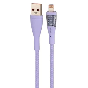 کابل تبدیل USB به لایتنینگ اکسیژن (Oxygen) مدل LX-24 جریان 3 آمپر طول 1 متر (طرح شفاف)