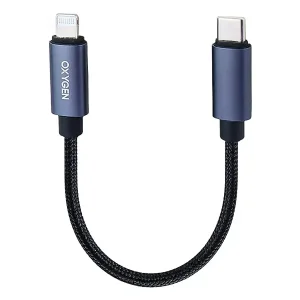 کابل تبدیل Type-C به لایتنینگ پاوربانکی اکسیژن (Oxygen) مدل LX-37 توان 30 وات طول 30 سانتی‌متر