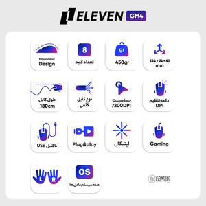 موس سیمدار مخصوص بازی ایلون مدل GM4