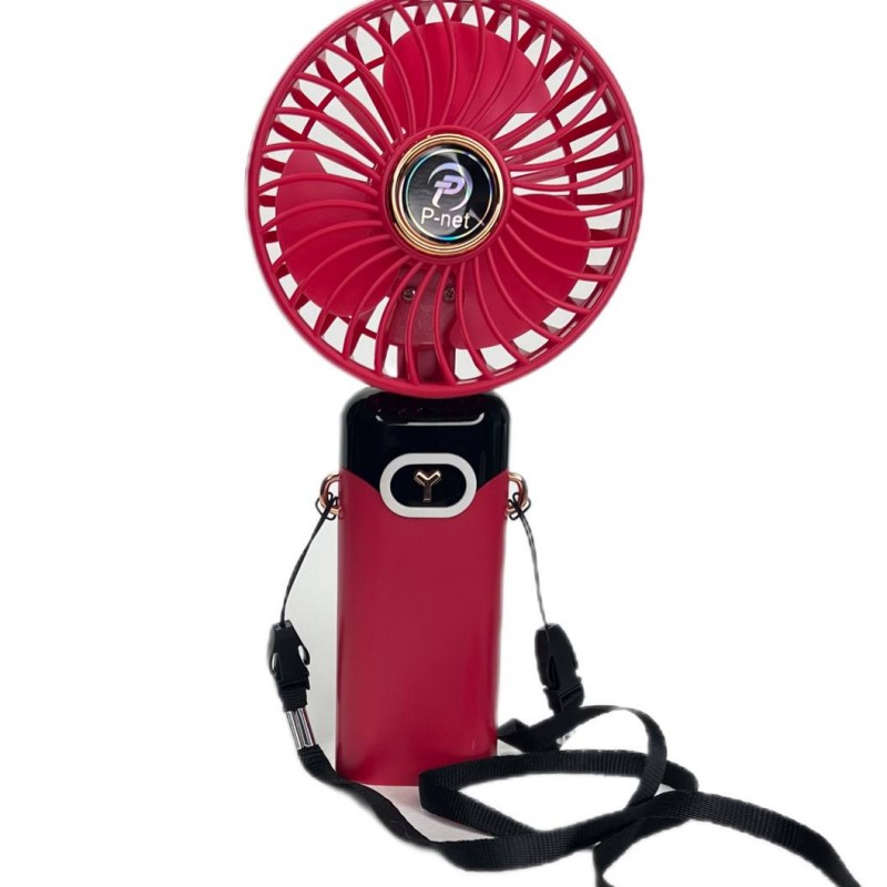 پنکه دستی و رومیزی شارژی P-NET مدل P.802 با نمایشگر LED و ۶ سرعت