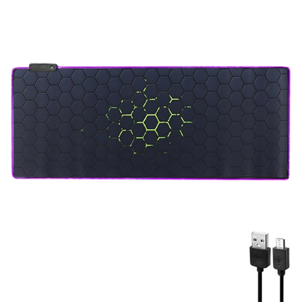 ماوس پد گیمینگ RGB طرح لانه زنبوری سایز 80x30