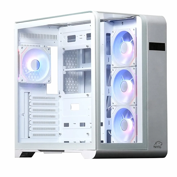 کیس گیمینگ تسکو GC 4515 سفید | آکواریوم پانورامیک با نمایشگر دما