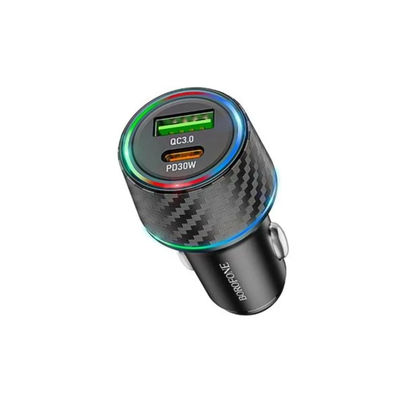 شارژر فندکی فست‌شارژ بروفون مدل BZ21توان 48W (پورت PD وQC3.0)