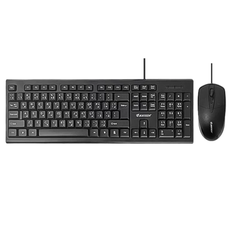 ست کیبورد و ماوس باسیم جرتک مدل Jertech KM160 | اداری، دارای حروف فارسی