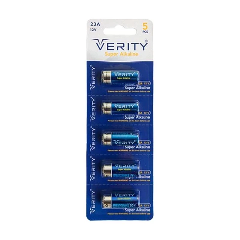باتری ریموتی وریتی مدل 23A ولتاژ 12V بسته 5 عددی | انرژی بی‌وقفه برای ریموت‌های تپل‌پسند!
