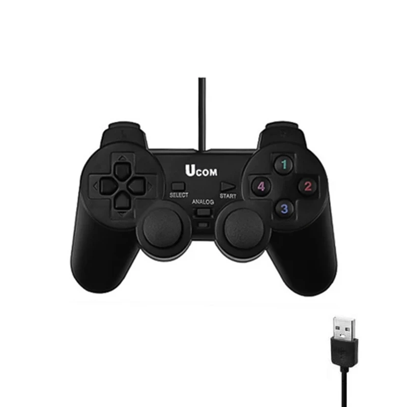 دسته بازی کامپیوتر شوک دار یوکام (UCOM) مدل 208-1 | گیم پد سیمی USB