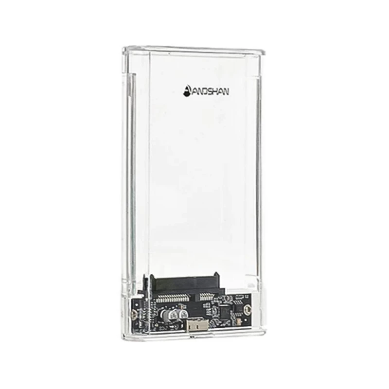 باکس هارد 2.5 اینچی شفاف آنوشان (Andshan) مدل A-410 | قاب شیشه ای USB 3.0