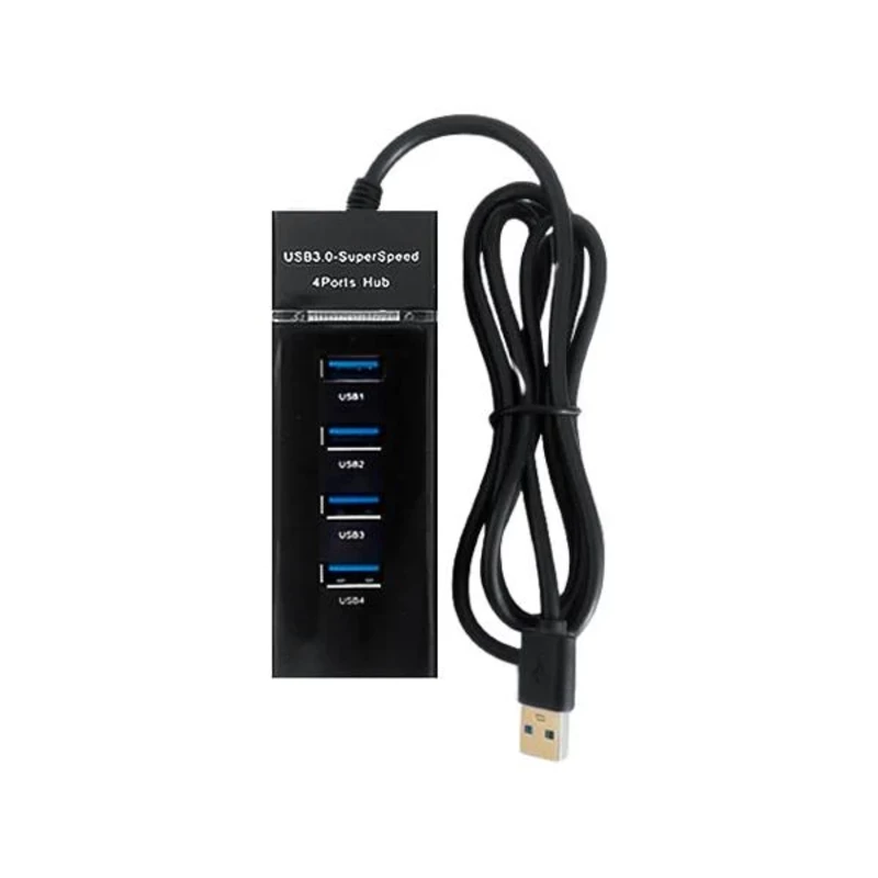 هاب 4 پورت USB 3.0 پرسرعت با کابل 1.2 متری (دارای ورودی آداپتور)