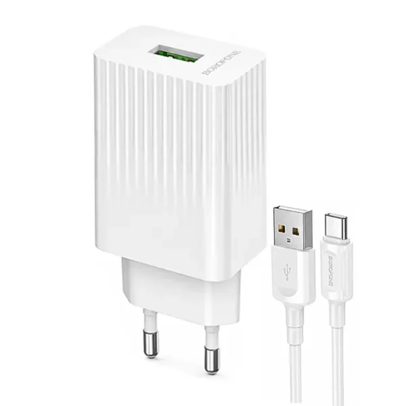 شارژر دیواری بروفون مدل BAS72A QC 18W به همراه کابل Type-C