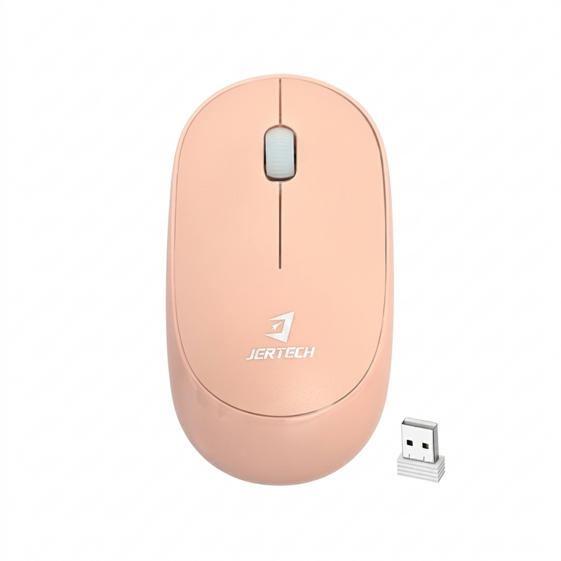 ماوس بی‌سیم جرتک مدل JR6 رنگ صورتی (Jertech JR6 Wireless Mouse)