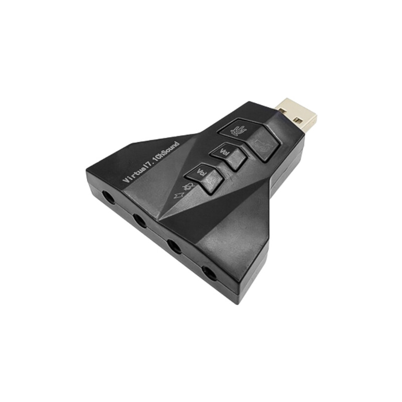 کارت صدا اکسترنال USB مدل Virtual  7.1  Channel دارای کلیدهای کنترلی