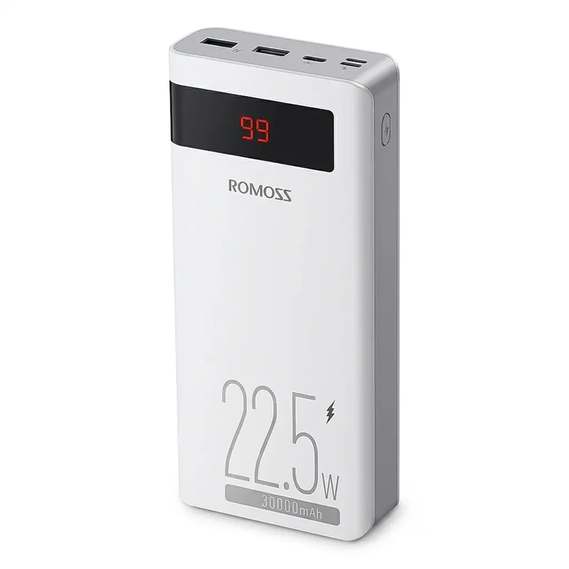 شارژر همراه (پاوربانک) 30000 میلی‌آمپر روموس (ROMOSS) مدل Sense 8PF | فست شارژ 22.5 وات و نمایشگر دیجیتال