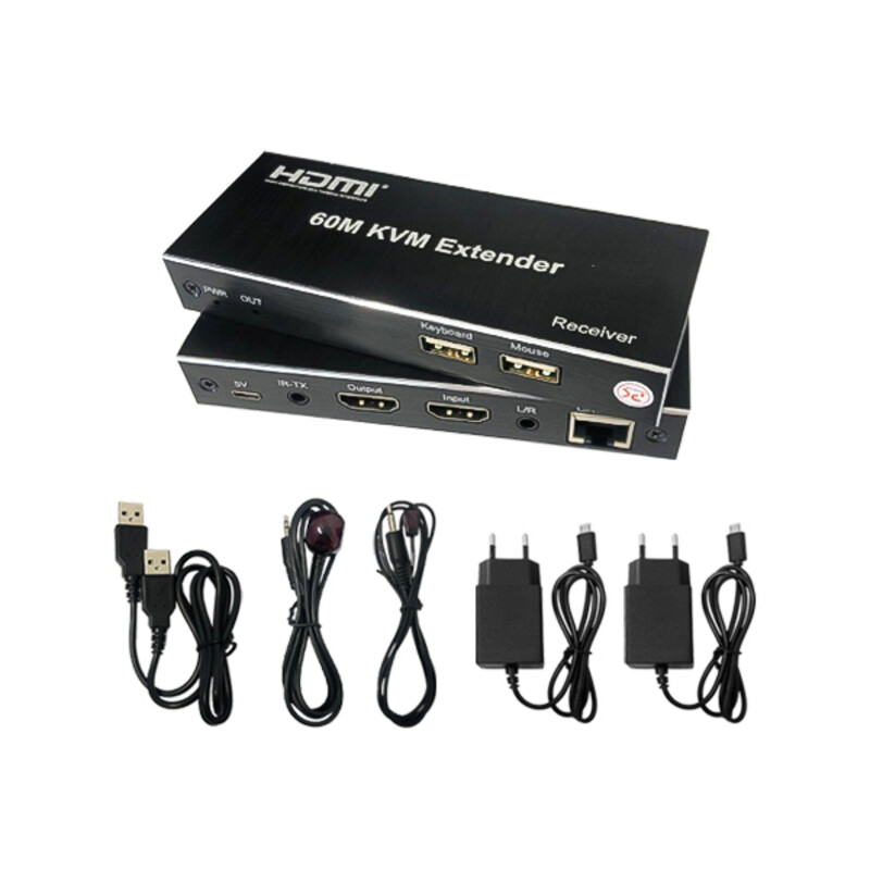 اکستندر و توسعه‌دهنده شبکه KVM HDMI طول  60  متر | انتقال تصویر و موس/کیبورد