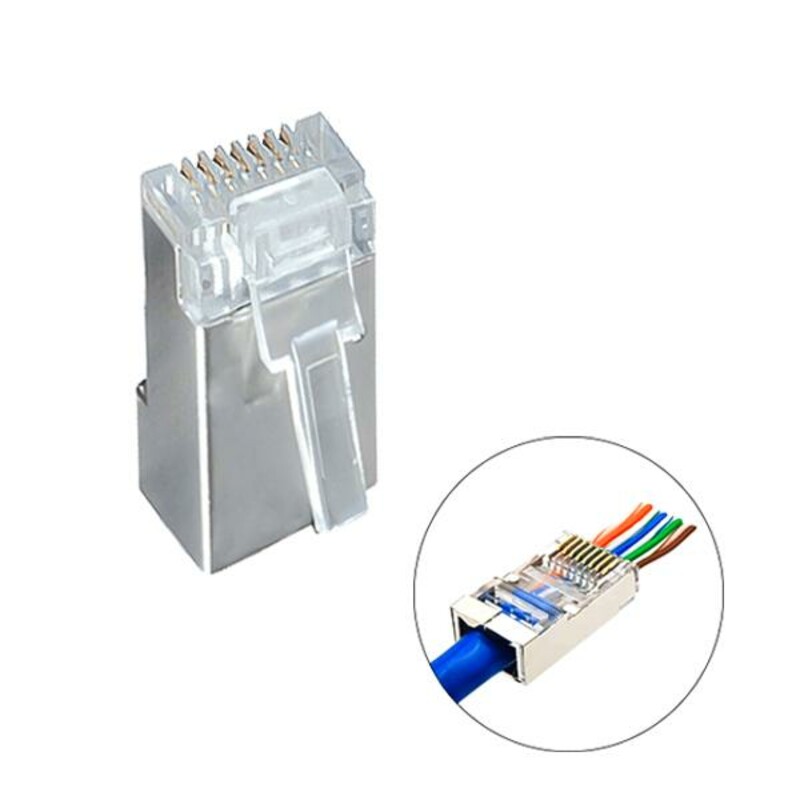 سوکت شبکه CAT6 SFTP شیلددار مدل Open End (بسته ۱۰۰ عددی)