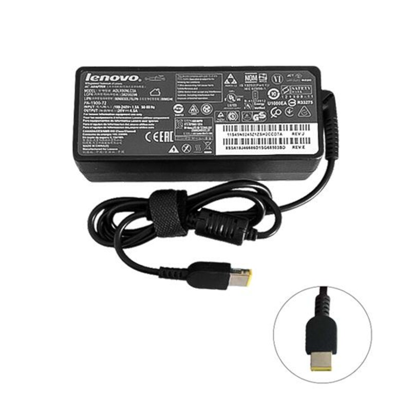 شارژر لپ تاپ لنوو 20 ولت 4.5 آمپر سر مستطیلی (USB)