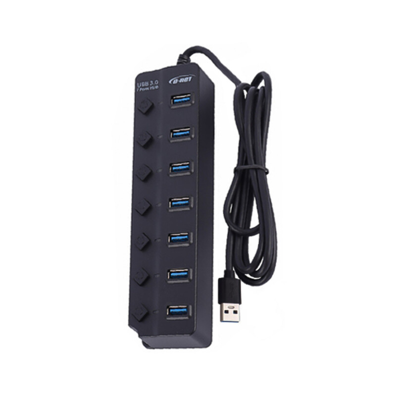 هاب 7 پورت USB 3.0 دی‌نت (D-Net) مدل DT-480 کلیددار آداپتورخور