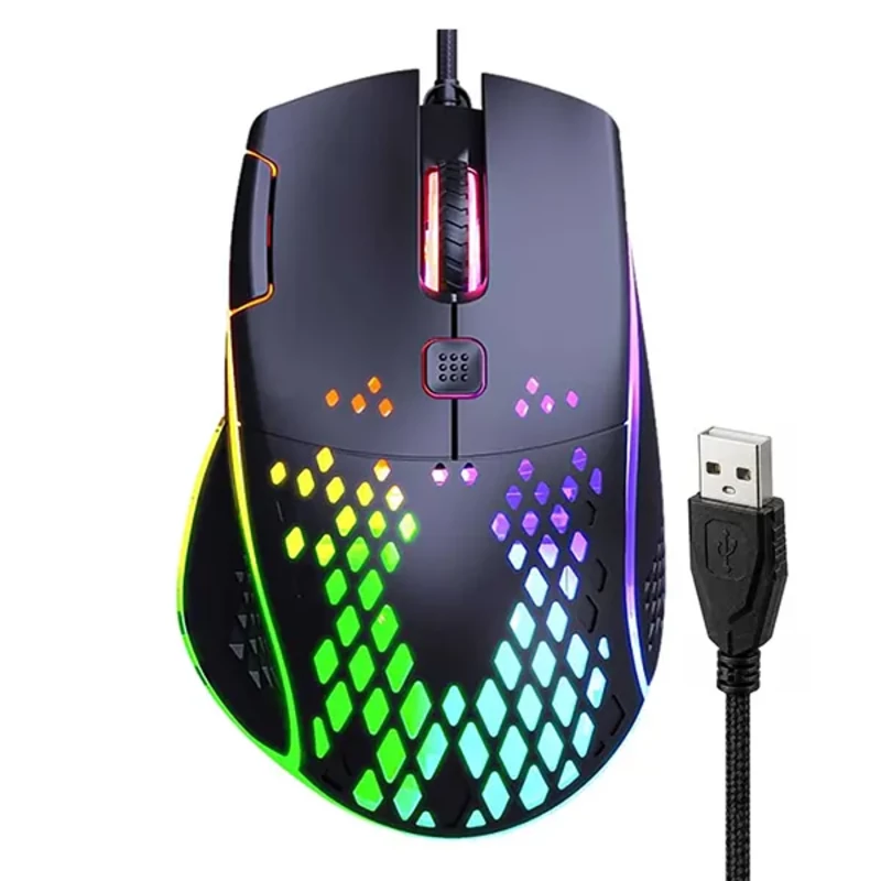 ماوس مخصوص بازی ایلون Eleven مدل GM6 (با طراحی لانه‌زنبوری و نورپردازی RGB)