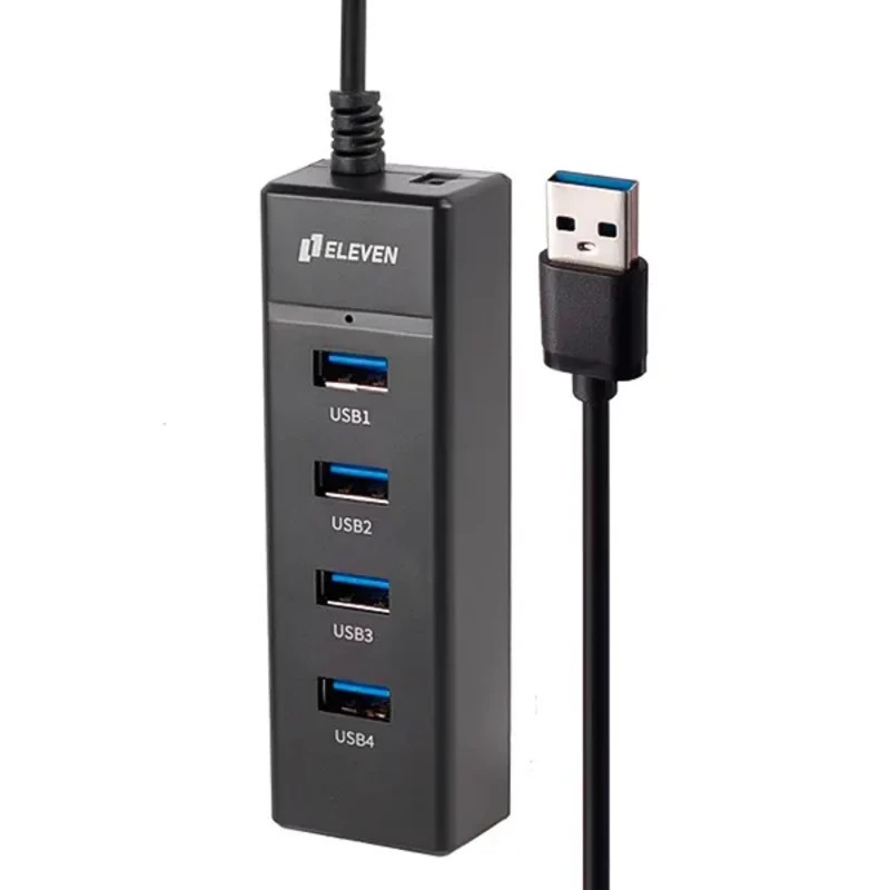 هاب 4 پورت USB 2.0 ایلون مدل H201 کابل 1.2 متری با ورودی آداپتور