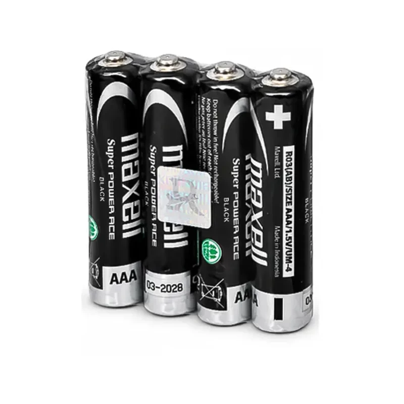 باتری نیم‌قلمی مکسل (Maxell) مدل Super Power Ace Black - بسته ۴ عددی