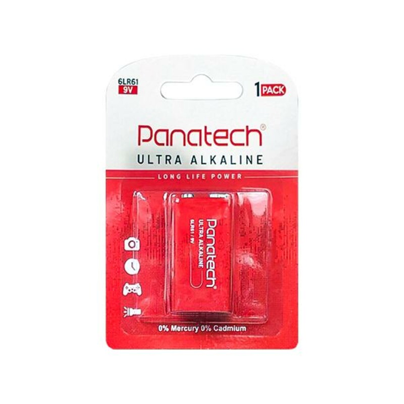 باتری کتابی اولترا آلکالاین پاناتک (Panatech) مدل 6LR61 - ولتاژ ۹ ولت