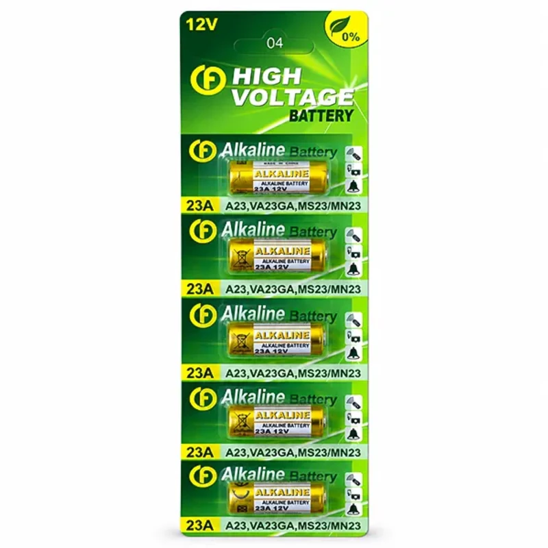 باتری ریموتی ۱۲ ولت ۲۳A برند High Voltage - بسته ۵ عددی