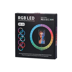 رینگ لایت RGB مدل 3D-33 به قطر 33 سانت به همراه پایه