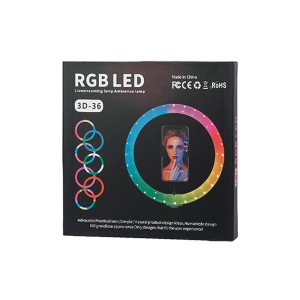 رینگ لایت RGB مدل 3D-36 به قطر 36 سانت به همراه پایه