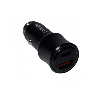 شارژر فندکی دو پورت اکسیژن مدل AC10 توان 52.5 وات، بدنه فلزی، PD و QC3، چراغ‌دار