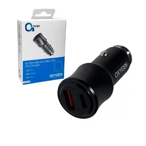 شارژر فندکی دو پورت اکسیژن مدل AC10 توان 52.5 وات، بدنه فلزی، PD و QC3