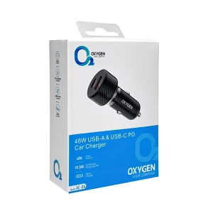 شارژر فندکی دو پورت اکسیژن مدل AC04 توان 48 وات، بدنه پلاستیکی