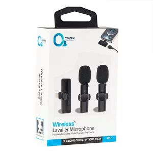 میکروفون بی‌سیم دو کاربره اکسیژن مدل MK1 (یقه‌ای، تایپ C و لایتنینگ، مخصوص تولید محتوا)